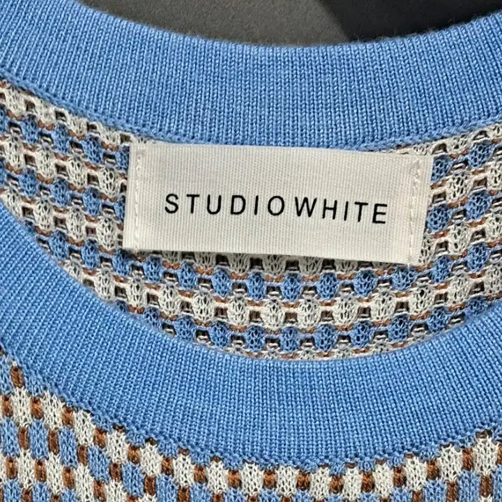 [BUNJANG] Studio White Short Sleeve Knit T-Shirt / 스튜디오화이트 반팔 니트 티셔츠