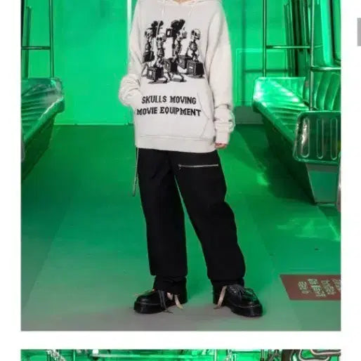 [BUNJANG] XTONZ Skull Print Hooded Knit M / 무신사 엑스톤즈 후트 니트 M