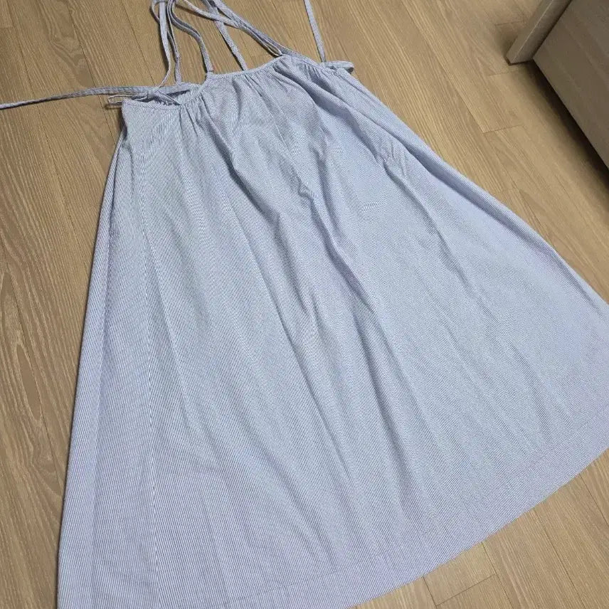 [BUNJANG] Blue Striped Cami Dress / 블루 스트라이프 끈 원피스