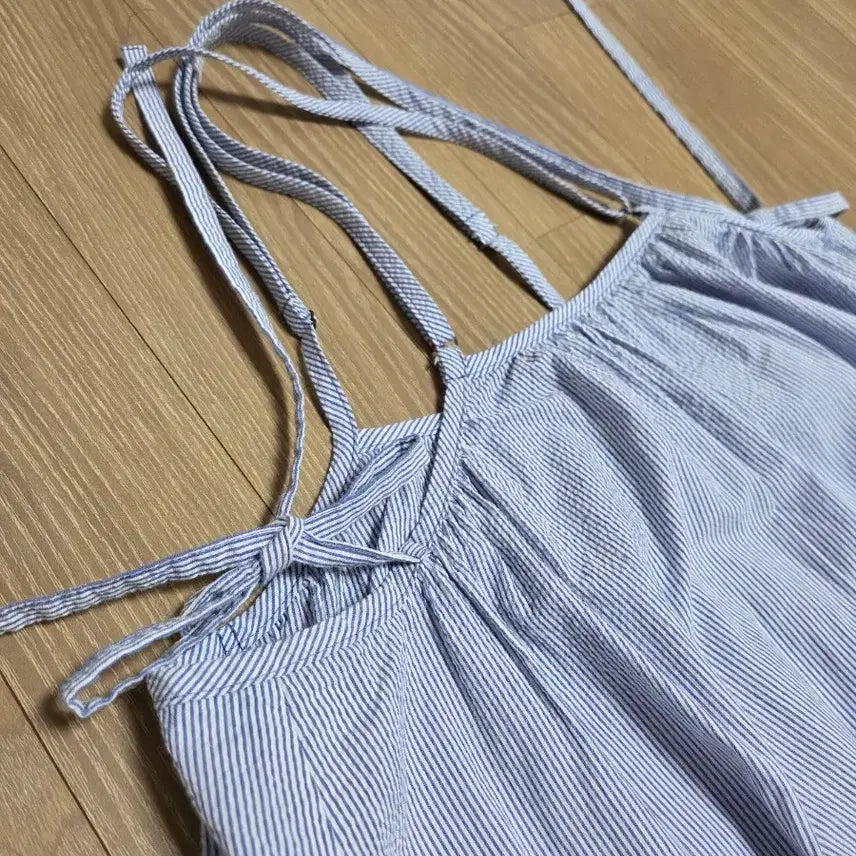[BUNJANG] Blue Striped Cami Dress / 블루 스트라이프 끈 원피스