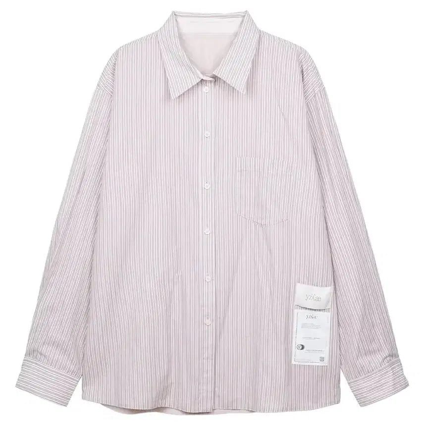 [BUNJANG] Yiyae Reversible Stripe Shirt / yiyae 스트라이프 리버시블 셔츠 핑크