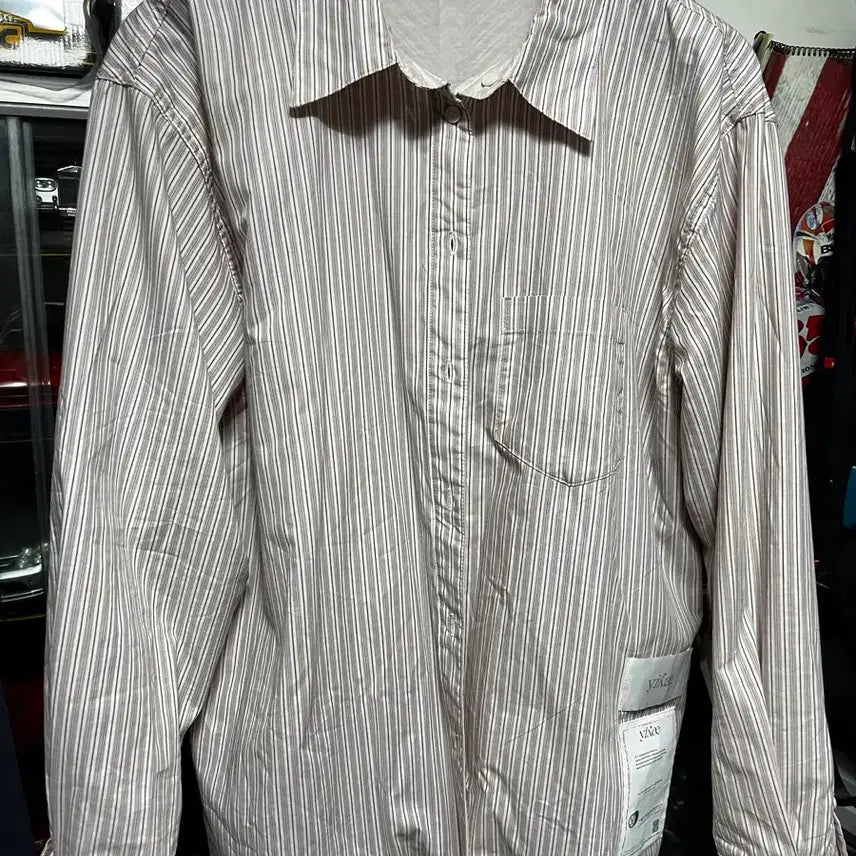 [BUNJANG] Yiyae Reversible Stripe Shirt / yiyae 스트라이프 리버시블 셔츠 핑크