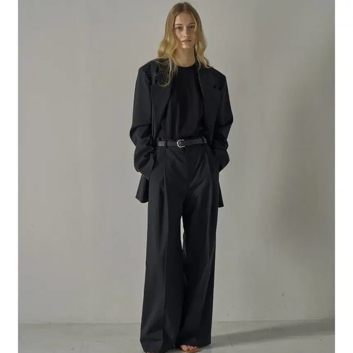 [BUNJANG] Facade Pattern Summer Wool Wide Pants / 파사드패턴 썸머울 와이드 팬츠