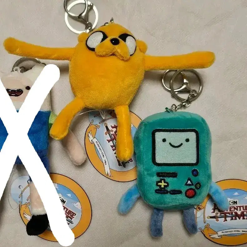 [BUNJANG] Adventure Time BMO and Jake Pin Keyring / 어드벤처 타임 인형 키링 비모 제이크