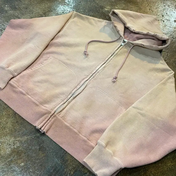 [BUNJANG] Bawwow Damage Aging Hoodie Zip-up / (S) 바우와우 데미지 에이징 후드집업