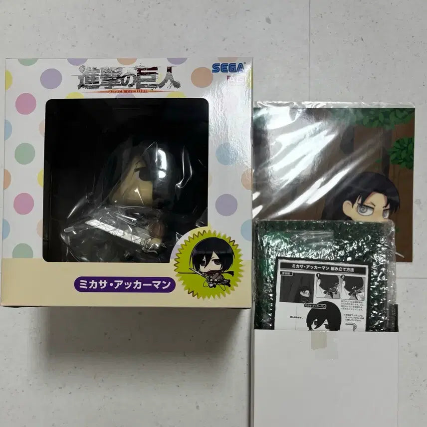 [BUNJANG] Attack on Titan SEGA Cleaning Levi &amp; Mikasa Figure Bundle Set (Sealed, POB Included) / (미개봉,특전포함)진격의거인 SEGA 청소 리바이, 미카사 피규어 일괄!