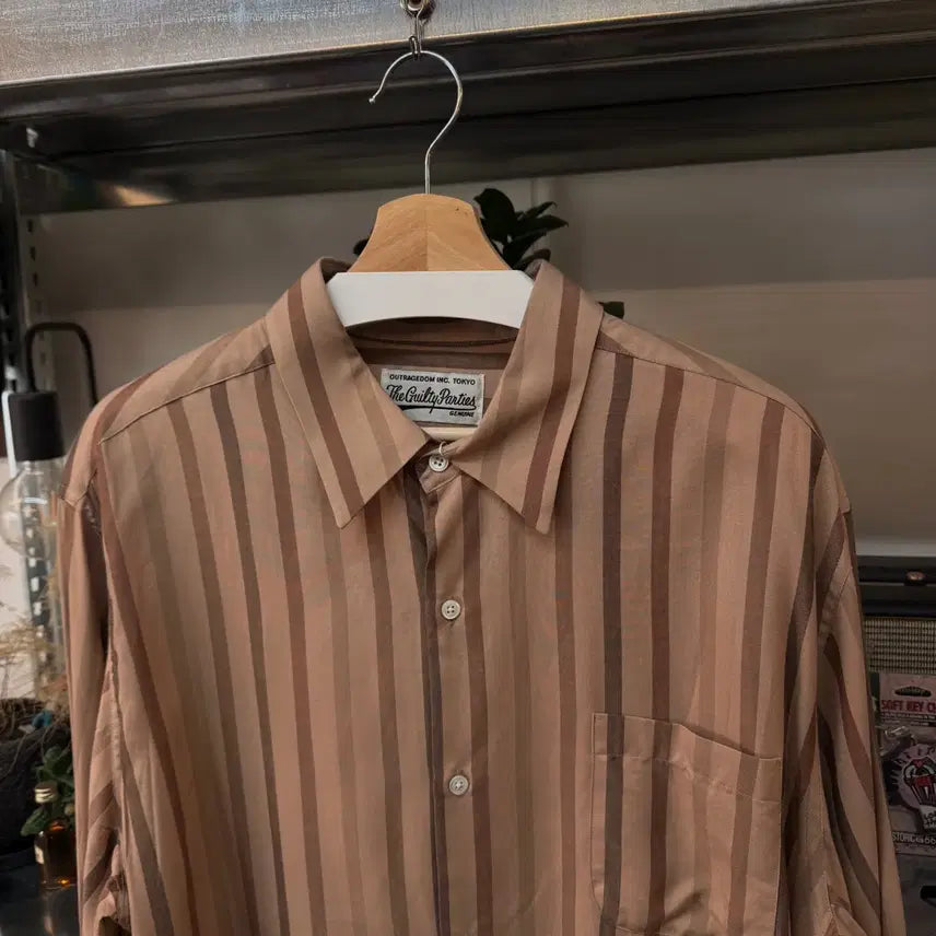 [BUNJANG] Wacko Maria Rayon Striped Pattern Shirt XL / 25SS 와코마리아 레이온 스트라이프 패턴 셔츠 XL