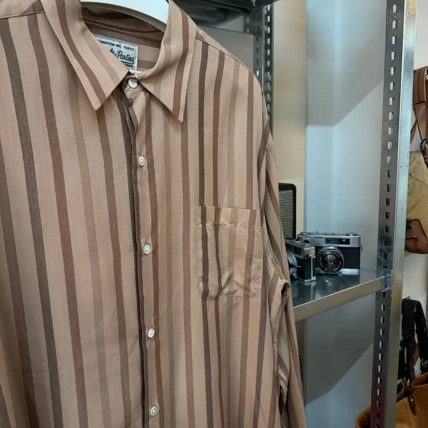[BUNJANG] Wacko Maria Rayon Striped Pattern Shirt XL / 25SS 와코마리아 레이온 스트라이프 패턴 셔츠 XL