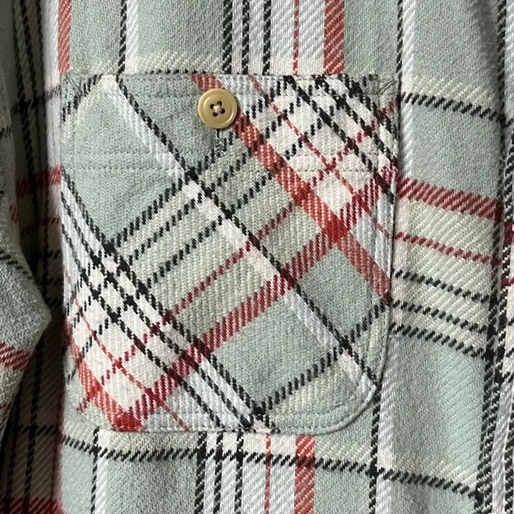 [BUNJANG] Kakis Brushed Plaid Shirt - Pale Green / 카키스 brushed plaid shirts 라지 L pale green