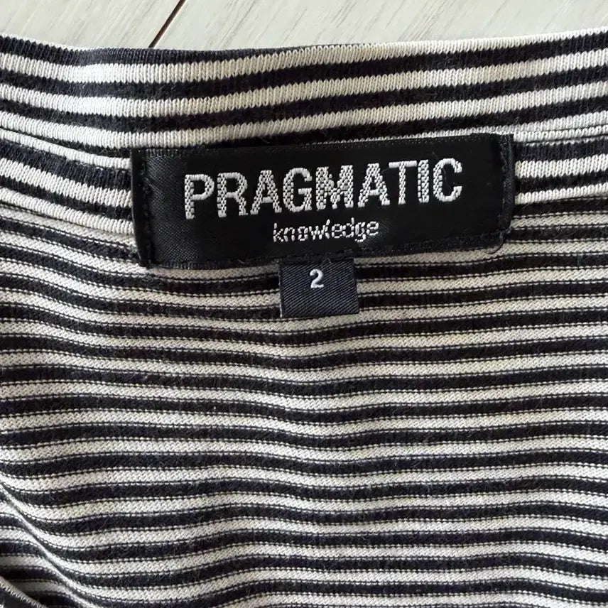 [BUNJANG] Pragmatic Border Tee Black Size 2 / 프래그매틱 보더티 블랙 2 사이즈