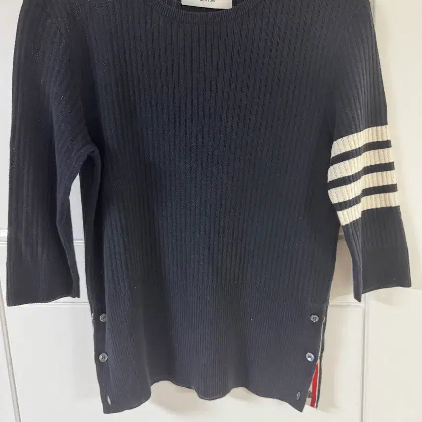 [BUNJANG] Thom Browne 4-Bar Mesh Stitch 7-Part Knit / 톰브라운(s급) 4바 메시스티치7부 정품