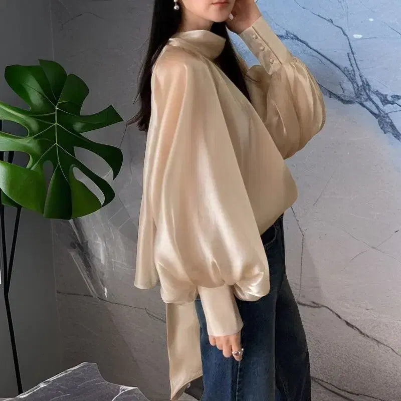 [BUNJANG] [3컬러/*바로배송*] 베이지 오간자 쉬폰 리본 타이 시스루 블라우스 / [3컬러/*바로배송*] 베이지 오간자 쉬폰 리본 타이 시스루 블라우스
