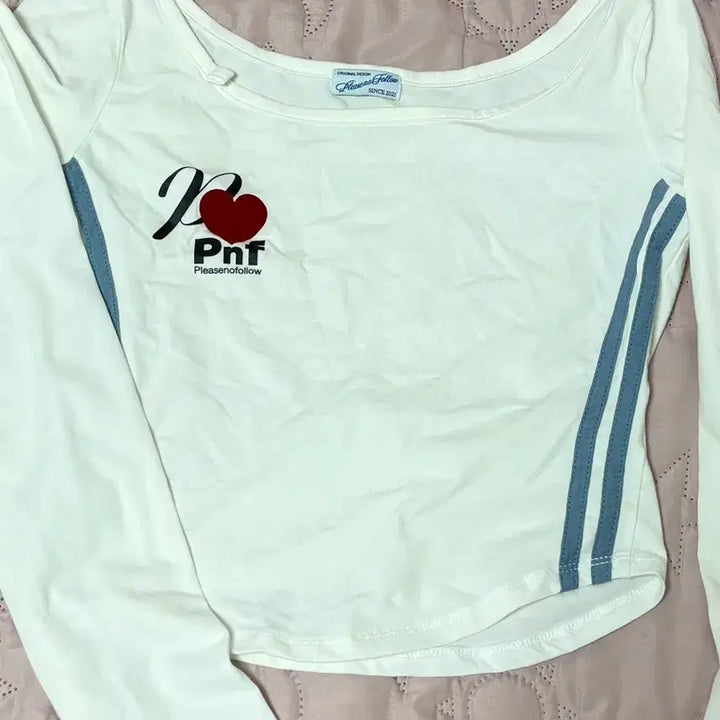 [BUNJANG] Please Follow Heart Top White / 플리즈노팔로우 하트탑 화이트