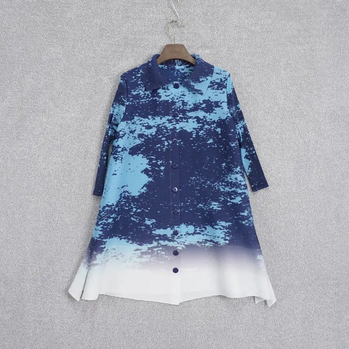 [BUNJANG] Plala Sprinkle Blue Pleated Dress / 플라라 스프링클 블루 플리츠 원피스 free