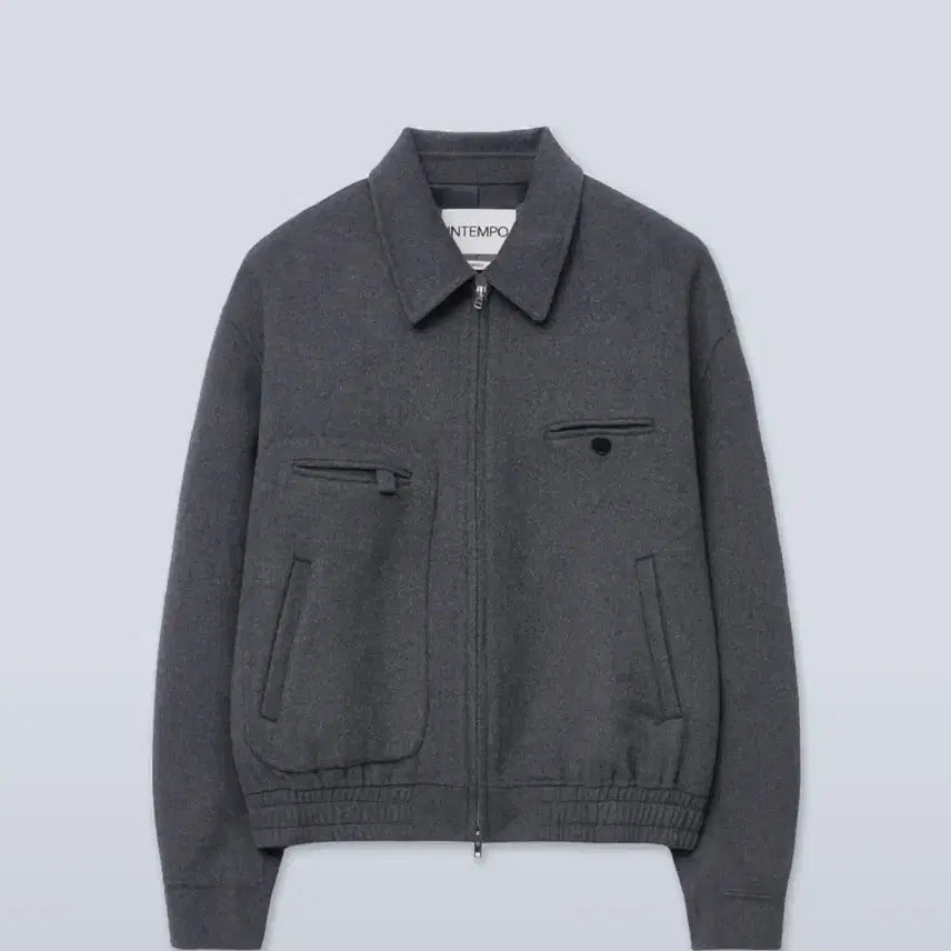 [BUNJANG] Intempo Mood Wool Blouson Gray Jacket / [L] 인템포무드 울 블루종 그레이 자켓
