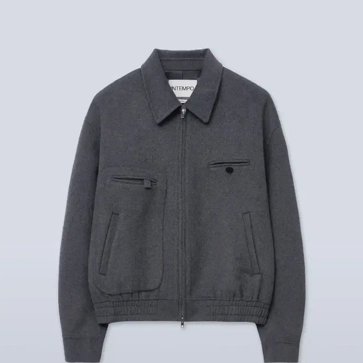 [BUNJANG] Intempo Mood Wool Blouson Gray Jacket / [L] 인템포무드 울 블루종 그레이 자켓