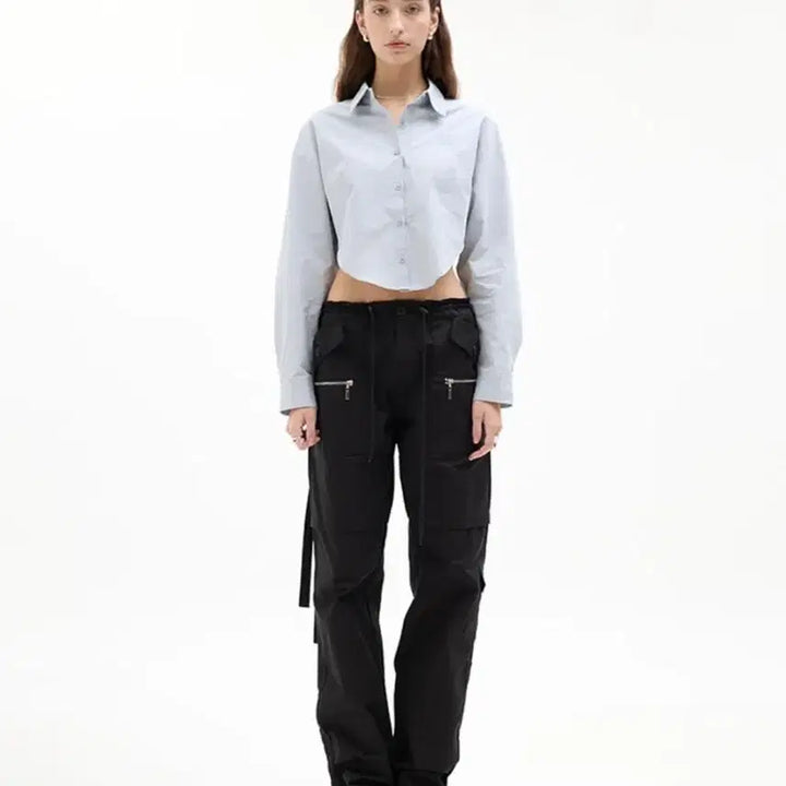 [BUNJANG] Latizen LK Crop Shirt Sky Blue / 라티젠 블루 크롭 셔츠 LK CROP SHIRT SKY BLUE