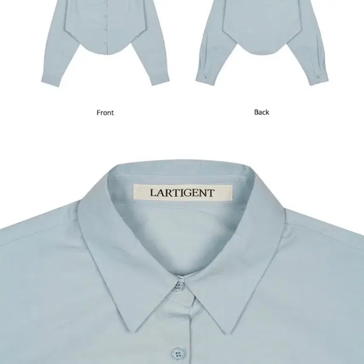 [BUNJANG] Latizen LK Crop Shirt Sky Blue / 라티젠 블루 크롭 셔츠 LK CROP SHIRT SKY BLUE