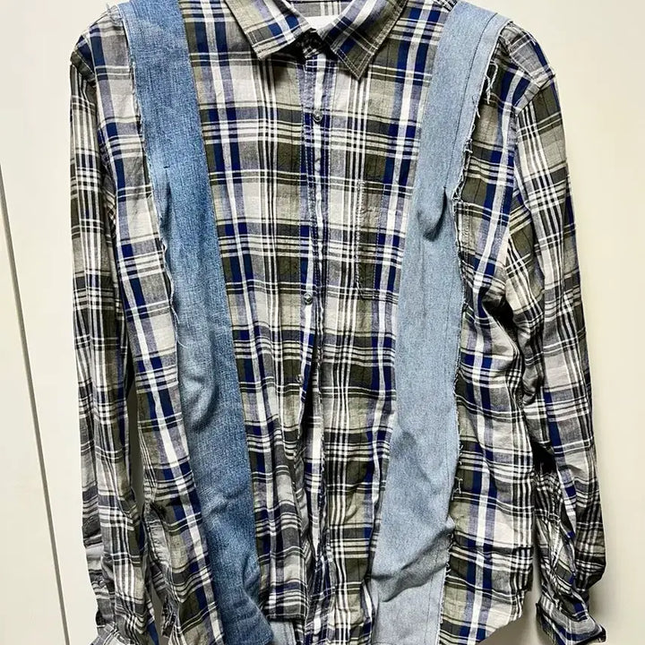 [BUNJANG] re;code Denim Patchwork Shirt / [m] re;code 래코드 데님 패치워크 셔츠