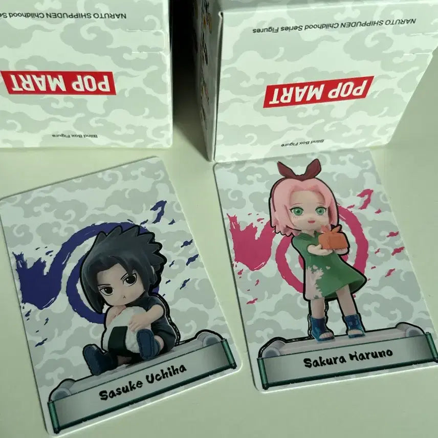 [BUNJANG] Popmart Sasuke &amp; Sakura Childhood Chibi Figures / 팝마트 사스케, 사쿠라 어린시절 치비 피규어 나루토 정품