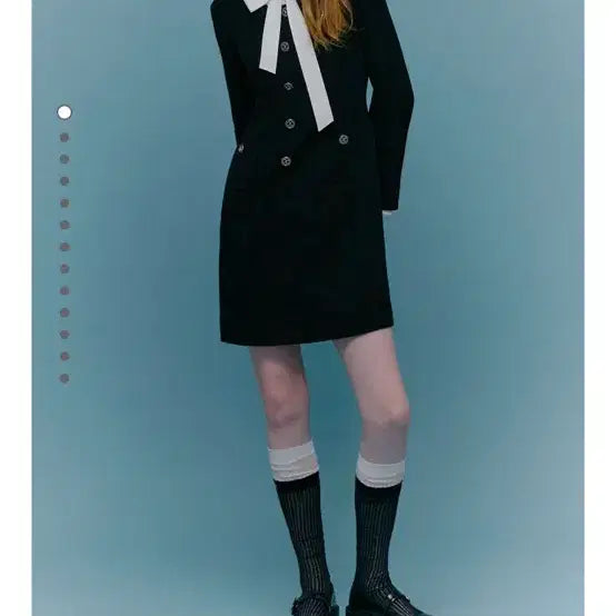 [BUNJANG] DEAR K 배색타이 Tweed Dress / 하객룩 디어케이 DEAR K 배색타이 트위드 원피스
