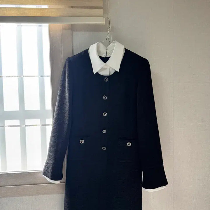 [BUNJANG] DEAR K 배색타이 Tweed Dress / 하객룩 디어케이 DEAR K 배색타이 트위드 원피스
