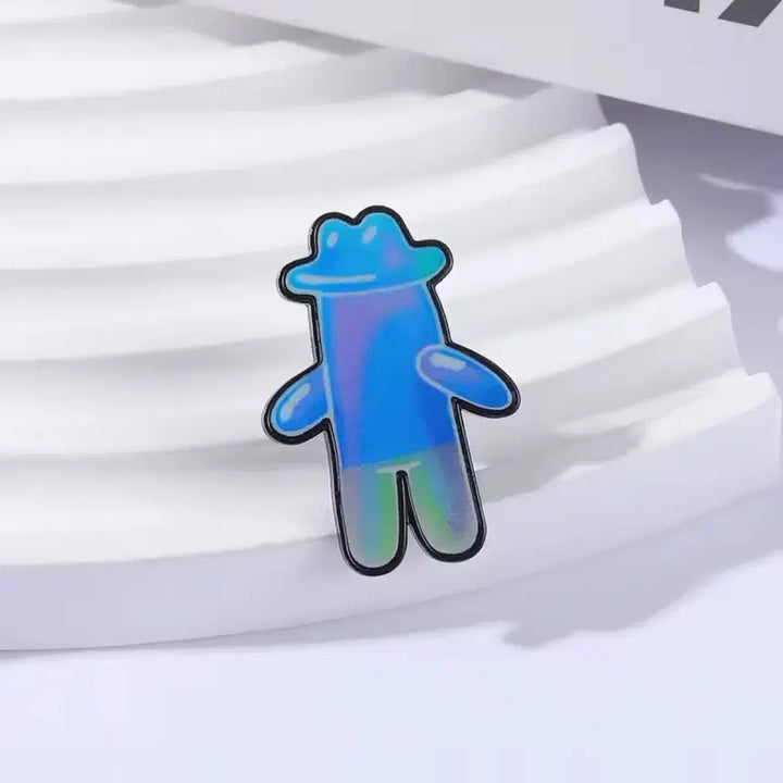 [BUNJANG] Spongebob Bubbleman Hologram Badge / 홀로그램 스폰지밥 비눗방물 케릭터 뱃지