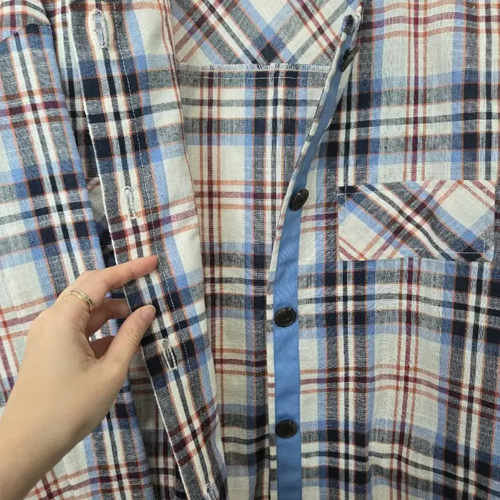 [BUNJANG] Plastic Island Checkered Linen Jacket / 플라스틱 아일랜드 Plastic island 체크 자켓