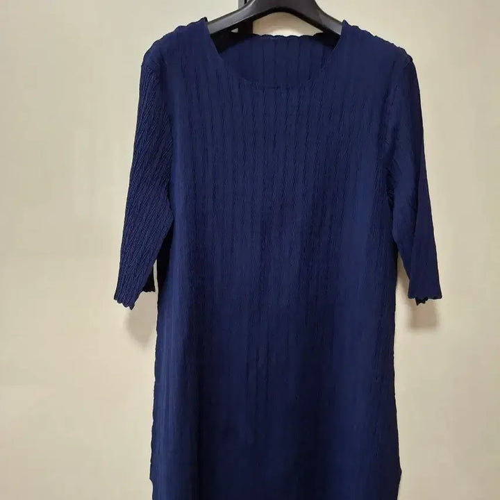 [BUNJANG] Pleats Please Navy Blouse Top / 플리츠미 네이비  상의  66날씬77 점도  약간A라인