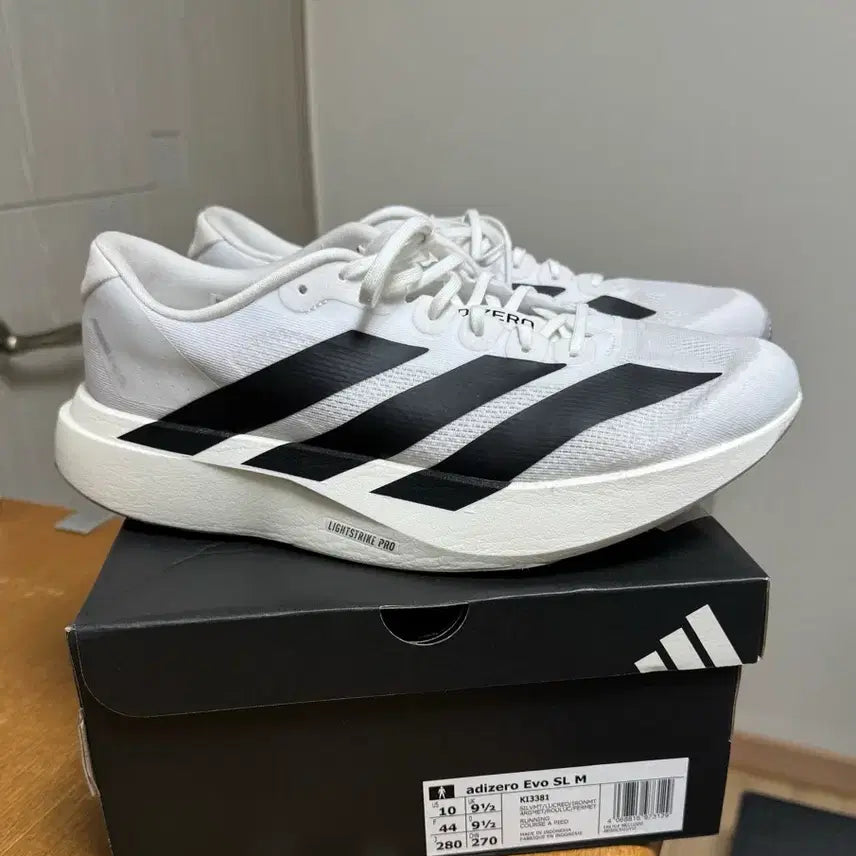 [BUNJANG] Adidas EvoSL White Running Shoes / 아디다스 에보SL 화이트 285 신품급