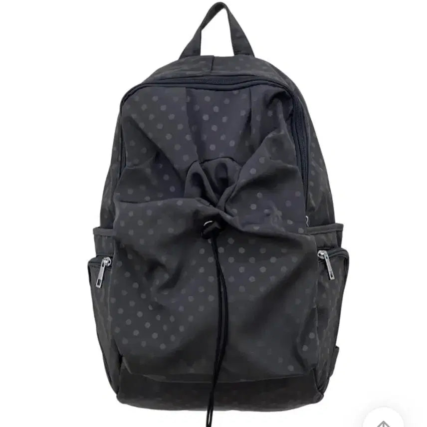 [BUNJANG] Dot Charcoal String Backpack / 도트 차콜 스트링 백팩 땡땡이 가방