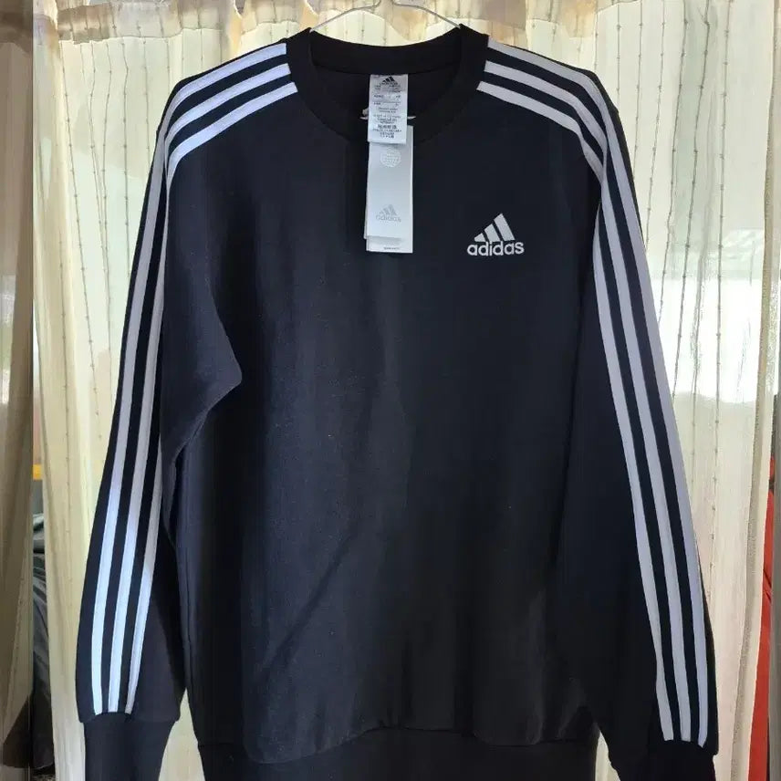 [BUNJANG] Adidas Three-Stripe Sweatshirt Black L / 아디다스 삼선 맨투맨 블랙 Lㅡ새상품 ㄷ