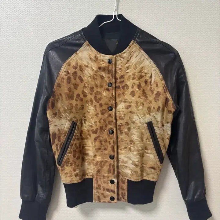 [BUNJANG] R13 Leather Leopard Print Bomber Jacket / r13 레더 송치 봄버