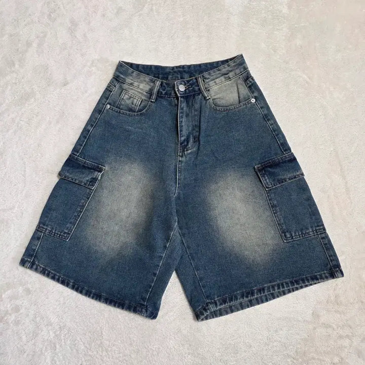 [SOLD OUT] (M)여성 데님 카고 반바지 버뮤다 팬츠