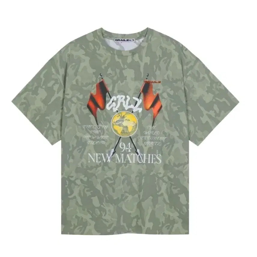 [BUNJANG] Grails Camo Racing Flag T-shirt / 그레일즈 남성 여성 반팔 티셔츠 밀러터리 새제품 급처분