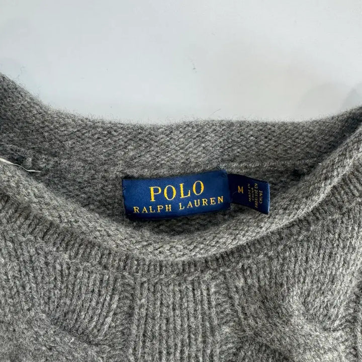 [SOLD OUT] Polo 폴로 화이트 포니 그레이 케이블 니트