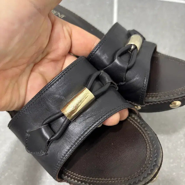 [BUNJANG] Saint Laurent Mule Wood Material Shoes / 정품)생로랑 뮬