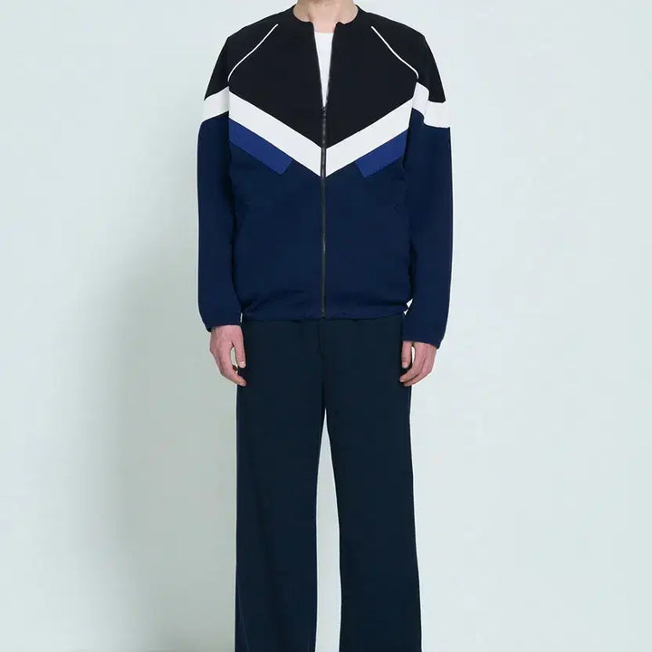 [SOLD OUT] 시스템옴므 배색 남성 블루종 스타일 자켓
