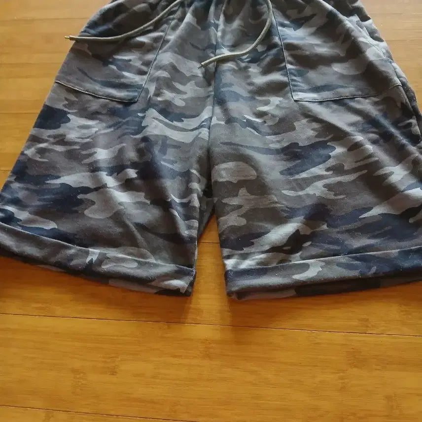 [BUNJANG] Camouflage 5-Part Shorts / 카모플라쥬 크롭나시티&amp;반바지 5부