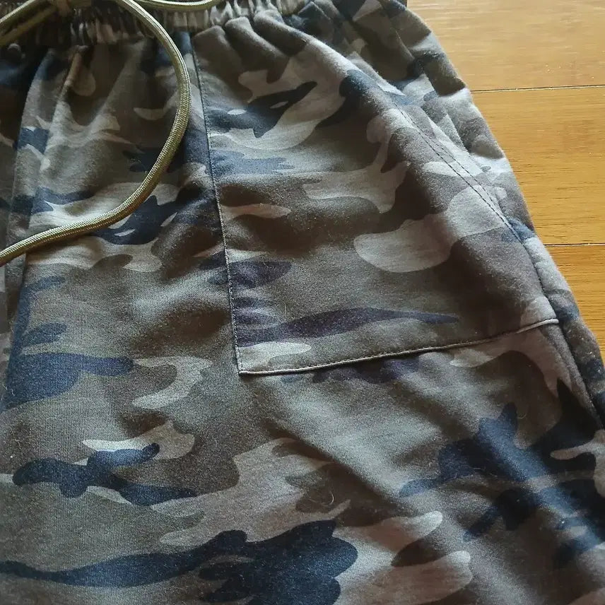 [BUNJANG] Camouflage 5-Part Shorts / 카모플라쥬 크롭나시티&amp;반바지 5부