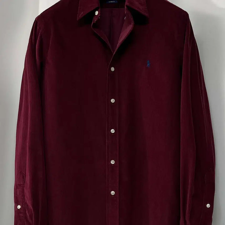 [BUNJANG] Polo Ralph Lauren Micro Corduroy Button-Down Shirt / 폴로 랄프로렌 버건디 마이크로 코듀로이 버튼다운 셔츠