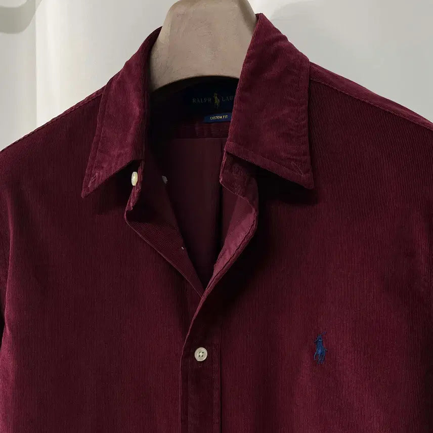 [BUNJANG] Polo Ralph Lauren Micro Corduroy Button-Down Shirt / 폴로 랄프로렌 버건디 마이크로 코듀로이 버튼다운 셔츠