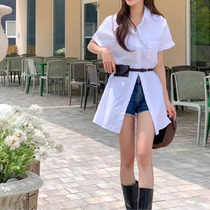 [BUNJANG] Summer Shirt Mini Dress / (새상품) 여름셔츠원피스 반팔셔츠원피스 미니원피스