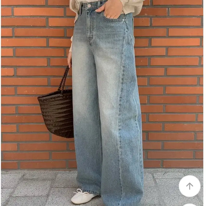 [SOLD OUT] (새상품) 로빈유 위폰 사이드 절개 와이드 데님 팬츠 s