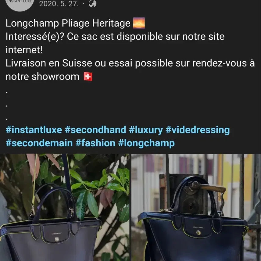 [BUNJANG] Longchamp Le Pliage Heritage Tote Bag / 롱샴 르 플리아쥬 네이비 헤리티지 토트백