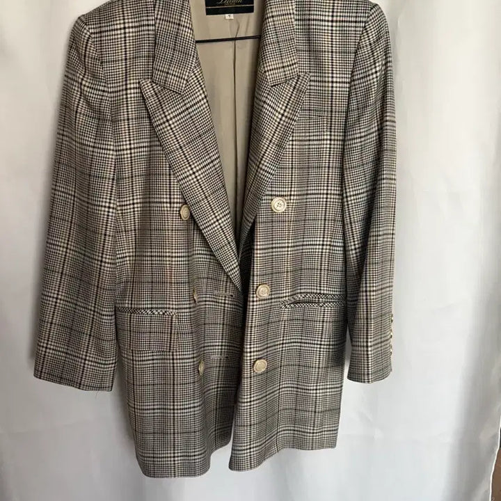 [BUNJANG] Checkered Double-Breasted Jacket / 체크 더블 자켓 7사이즈