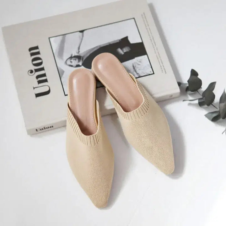 [BUNJANG] Pointed Toe Knit Mule Slippers / 새상품 특가) 뾰족코 니트뮬 슬리퍼(230,240)