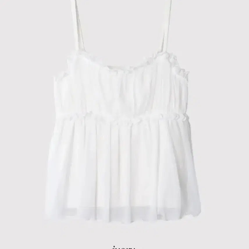 [SOLD OUT] 에이블리 쇼퍼랜드 쉬폰 레이스 나시 슬리브리스 아이보리