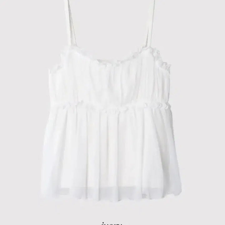 [BUNJANG] Shopperland Chiffon Lace Camisole Ivory / 에이블리 쇼퍼랜드 쉬폰 레이스 나시 슬리브리스 아이보리