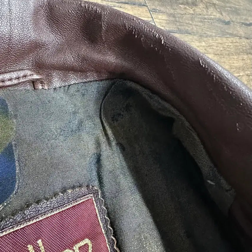 [BUNJANG] Sultan Leather 90s Vintage Leather Bomber Jacket / 90s SULTAN Sultan Leather 빈티지 가죽 봄버 자켓